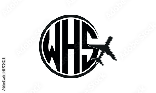 WHS three initial letter circle tour & travel agency logo design vector template. hajj umrah agency, abstract, wordmark, business, monogram, minimalist, brand, company, flat, tourism agency, tourist