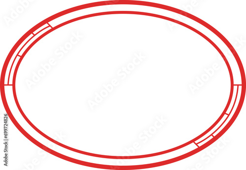 Modern Chinese border oval round line frame