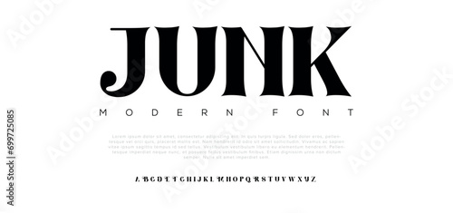 JUNK Abstract modern urban alphabet fonts. Typography sport, technology, fashion, digital, future creative logo font. vector illustration photo