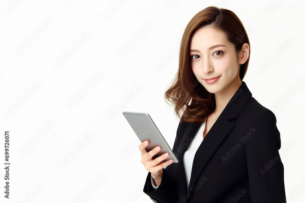 Business woman isolated on white background. ai generative Business woman isolated on white background. ai generative