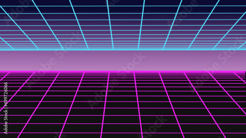 abstract purple and blue synthwave background with lines