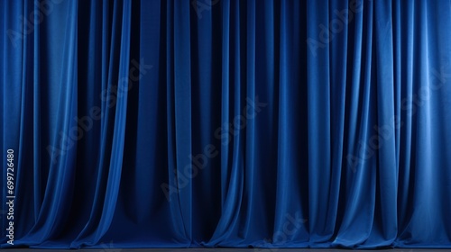  image of a blue velvet stage curtain 