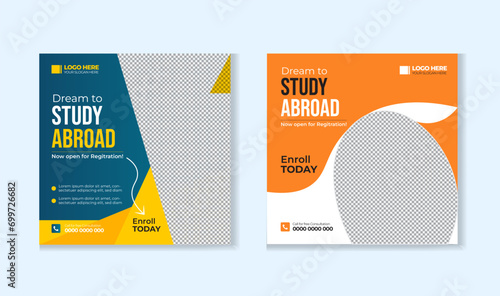 Study abroad social media post design template
