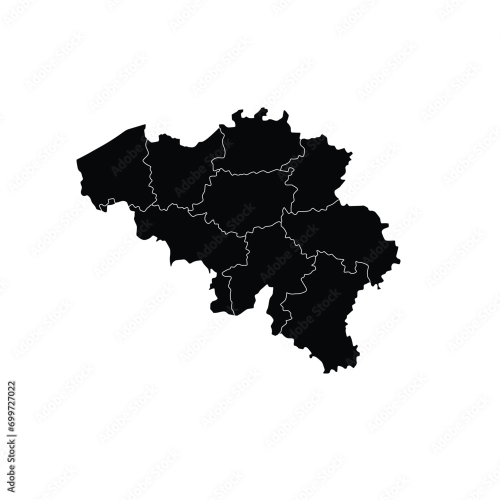 Map Of Belgium High-Res Vector silhouette and outline Graphic