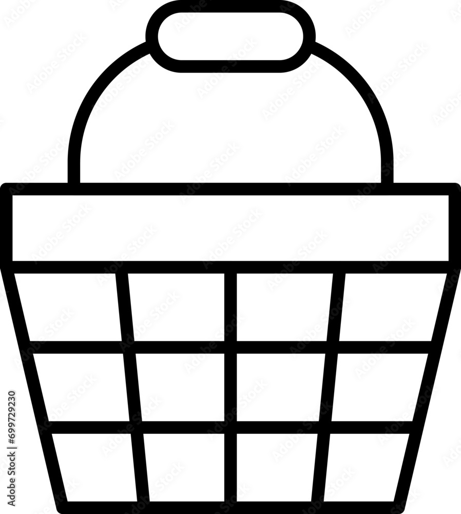 Shopping Basket Simple Outline Sign. Suitable for books, stores, shops. Editable stroke in minimalistic outline style. Symbol for design Shopping Basket Simple Outline Sign. Suitable for books, stores, shops. Editable stroke in minimalistic outline style. Symbol for design