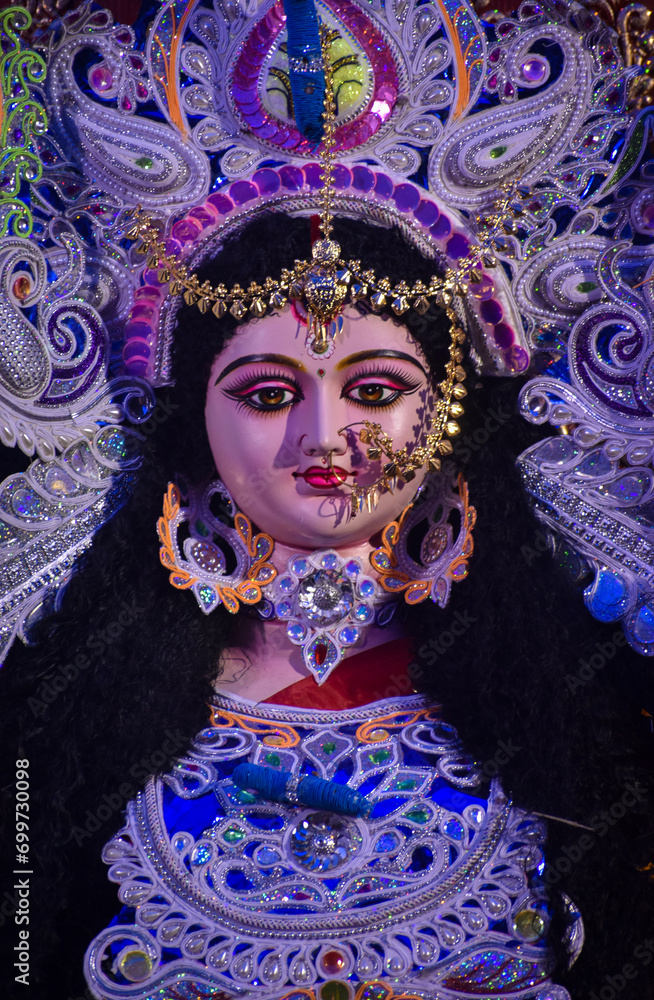 Devi Durga the Majestic goddess, symbolizing strength, courage, and divine femininity