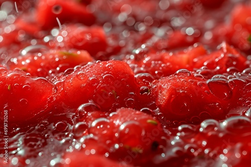 watermelon jam texture, red macro background, fruit jam, macro photo, watermelon