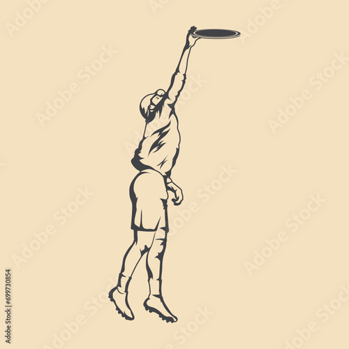 frisbee Player Silhouette Vector