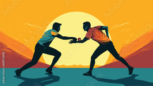 resilience and sportsmanship in a vector art piece showcasing players overcoming challenges, displaying fair play, and acknowledging opponents' achievements on the field. 