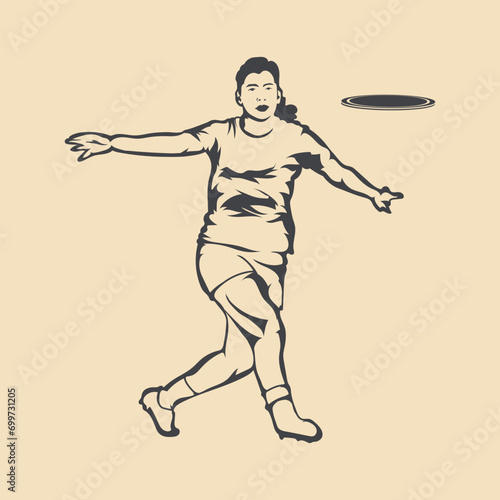 frisbee Women Player Vector