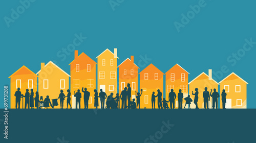 poverty on housing with a vector art piece featuring individuals living in inadequate or unstable housing conditions.
