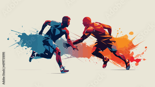 resilience and sportsmanship in a vector art piece showcasing players overcoming challenges, displaying fair play, and acknowledging opponents' achievements on the court.