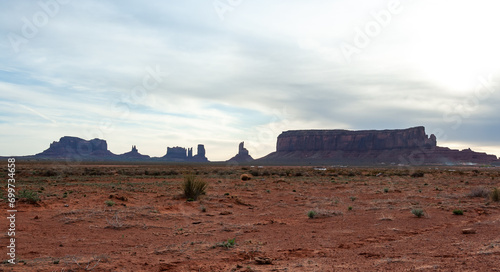 Red sandstone cliffs  Monument Valley  Arizona