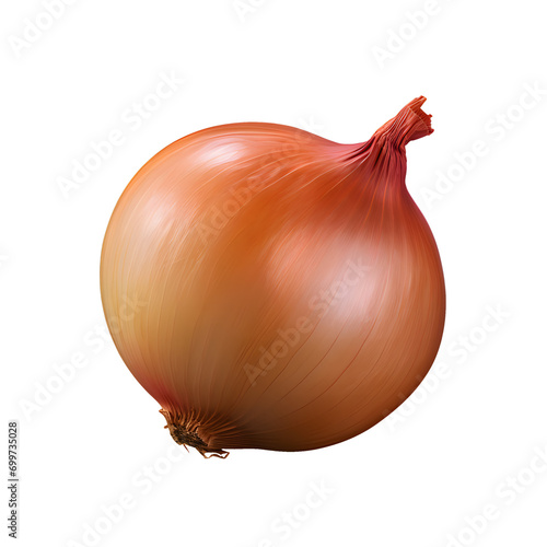 Red and gold onion on png background.