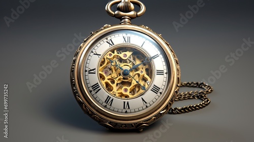 This finely detailed model replicates the elegance of an antique pocket watch. Miniature rendition, vintage allure, intricate design, collector's delight, horological finesse. Generated by AI.