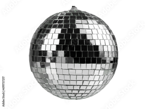 silver disco ball , holiday props, isolated on a white background