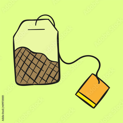 tea bag. Concept isolated. Flat cartoon style vector