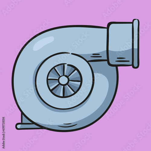 Turbocharger. Concept isolated. Flat cartoon style vector