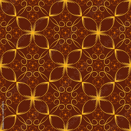 Modern art deco geometric floral vector seamless pattern. Fabric print design.