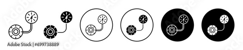 Tire pressure monitoring scale bar psi icon simple line art 