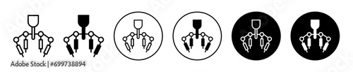 Robotic surgery using artificial intelligence robot icon logo outline vector