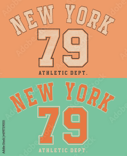 Vintage typography athletic league New York City state slogan print for graphic tee t shirt or sweatshirt - Vector