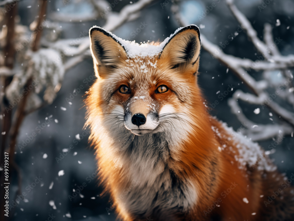 red fox in snow red fox in snow