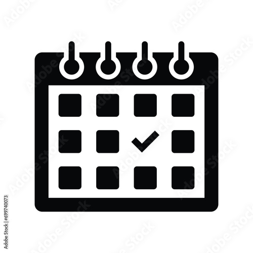 Schedule, date, appointment black icon