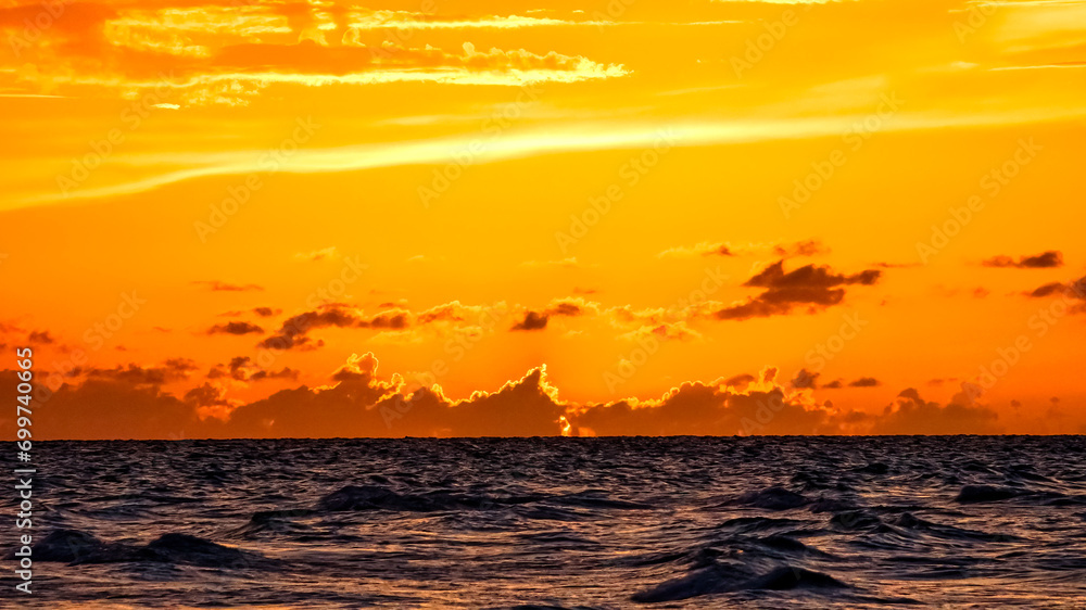 Sunset sky in the Caribbean sea