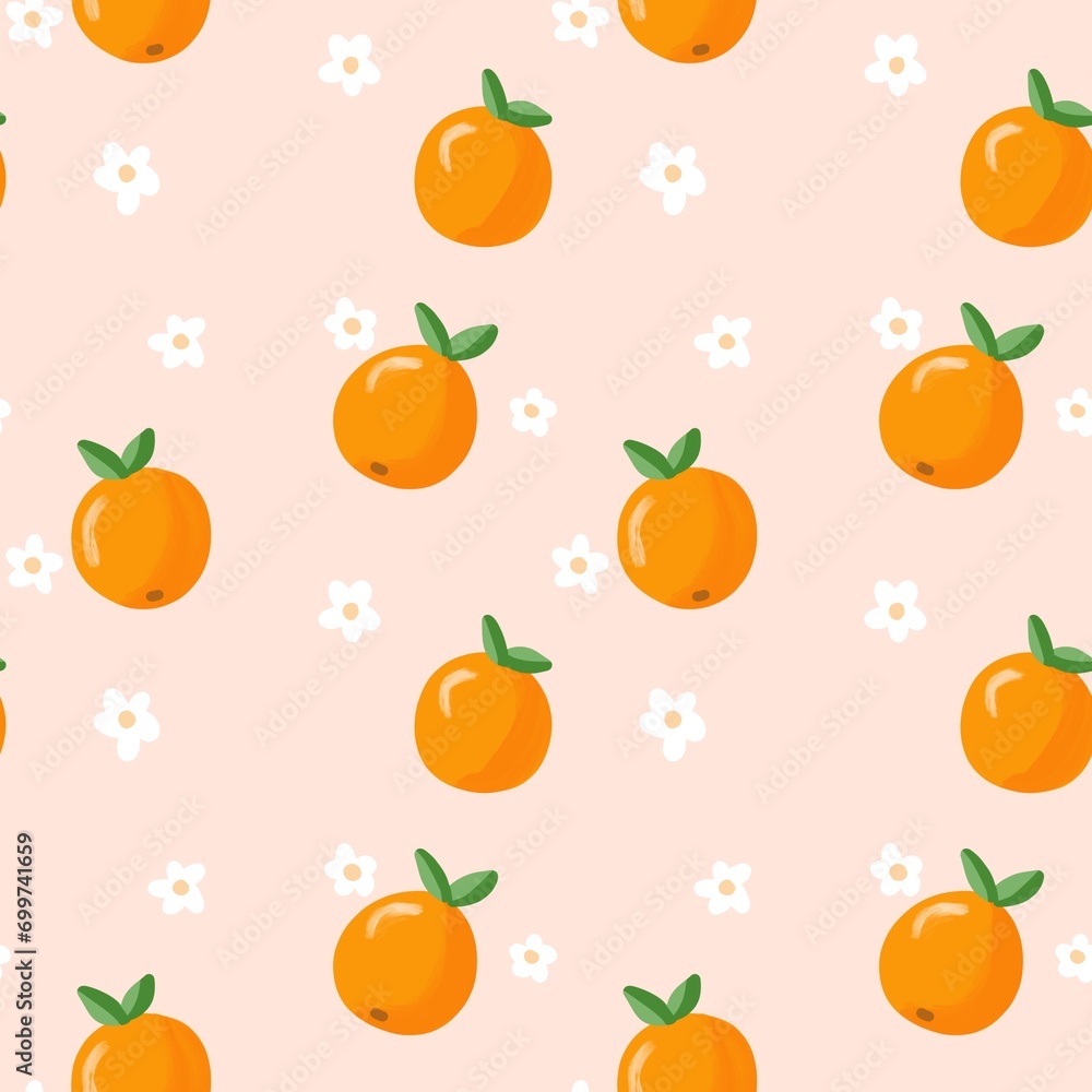 cute Orange seamless pattern cute Orange seamless pattern