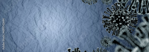 Blank background with crumpled paper texture virus coronavirus covid 19