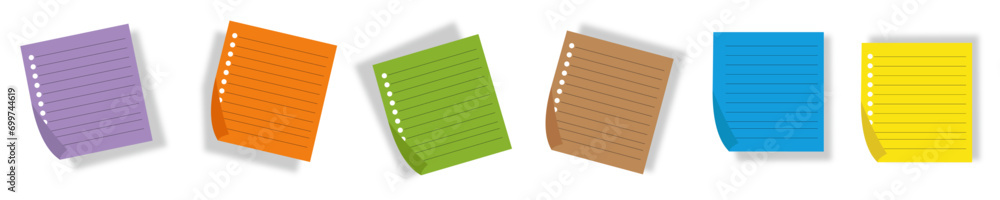 Sticky note vector set. Notepad Paper sheet, Post it note icons ...