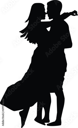 Silhouette of a romantic couple