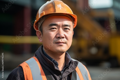 Asian engineer on site