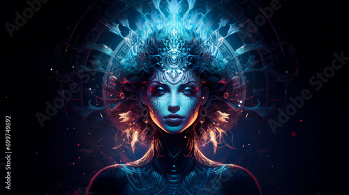 Intricate image of psychedelic goddess © Kondor83