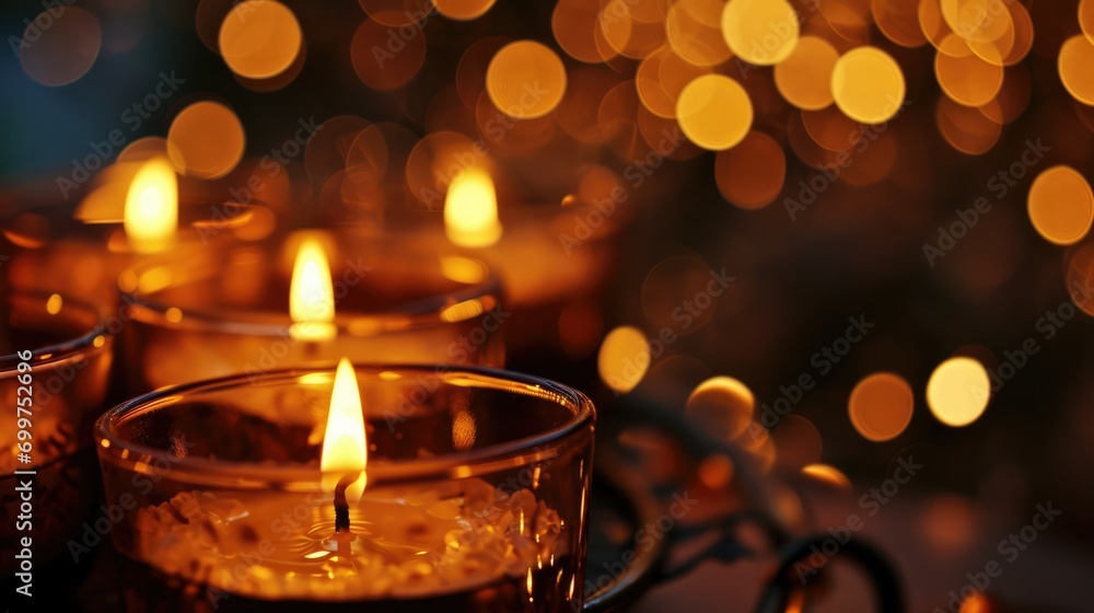 Candle Light Bokeh, The soft glow of candlelight blur background Candle Light Bokeh, The soft glow of candlelight blur background
