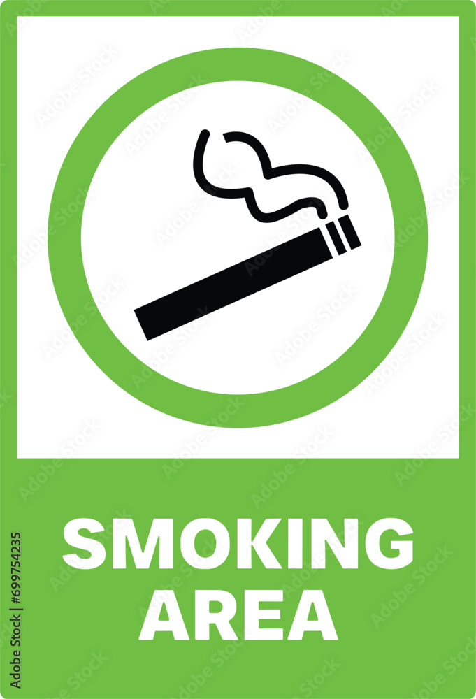 Smoking Area Sign vector| Cigarette icon | Smoking zone Stock Vector ...
