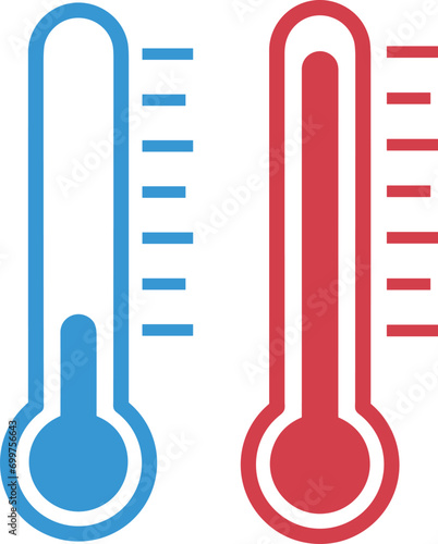 Medical thermometer icon with Mercury silhouette | temperature thermometer Vector photo