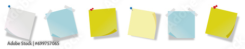 Sticky notes vector set. Post it note icons collection isolated on transparent background.