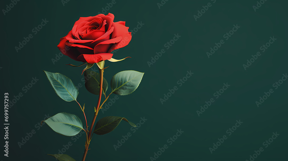 Fototapeta premium Valentine's Day flower frame with roses, Valentine's Day background with decorative floral background with copy space