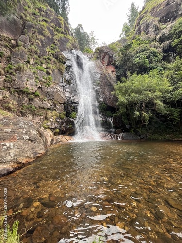 Mini Waterfall with clear water in the Forest