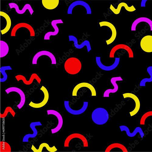 abstract style art background for children or trendy design with basic shapes. Simple childish scribble wallpaper print.