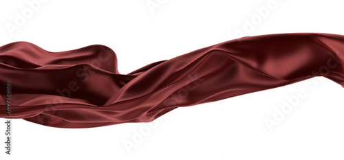 Φωτογραφία 3d render of abstract red cloth falling. Silk drapery flies away.