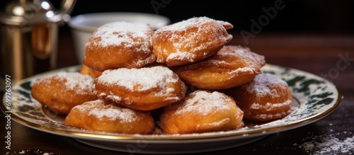Mexican recipe for Christmas dessert - bunuelos and its traditional ingredients.