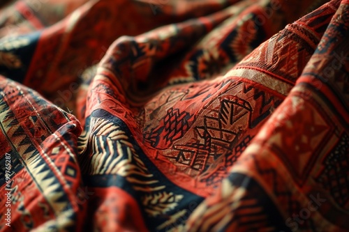 : Organic tribal patterns growing like vines, weaving through the fabric of an unseen natural world