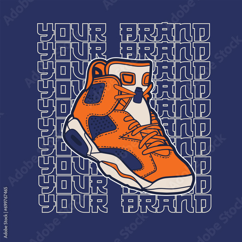 Sneaker shoes . Concept. Flat design. Vector illustration. Sneakers in flat style. Sneakers side view. Fashion sneakers.	
