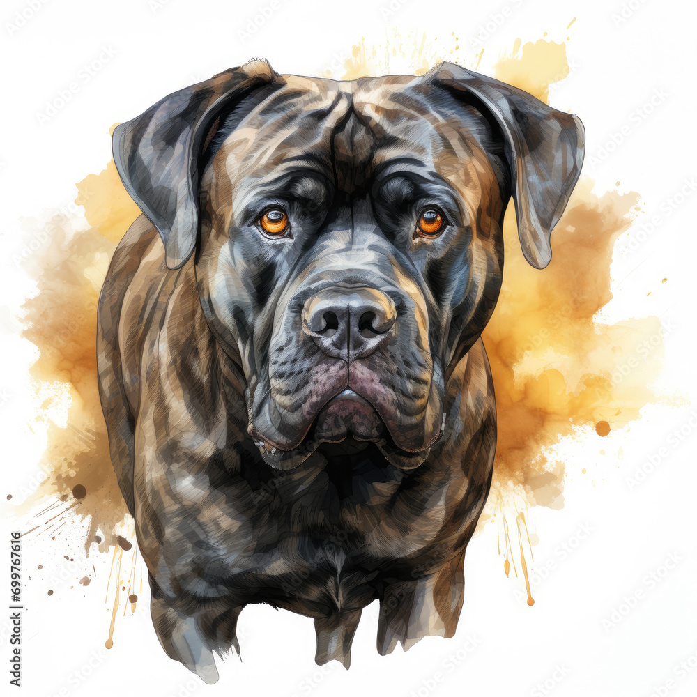 watercolor Cane Corso clipart, Generative Ai