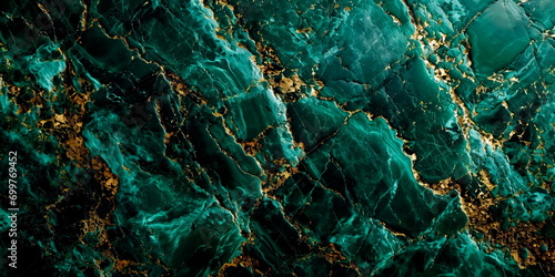 Seamless pattern of emerald green marble, adding a vibrant and luxurious touch. Generative AI photo