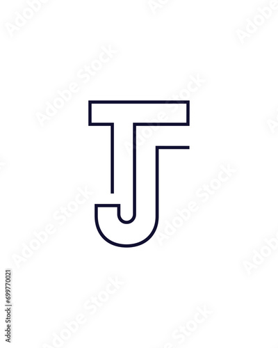 Minimal TJ logo. Icon of a JT letter on a luxury background. Logo idea based on the TJ monogram