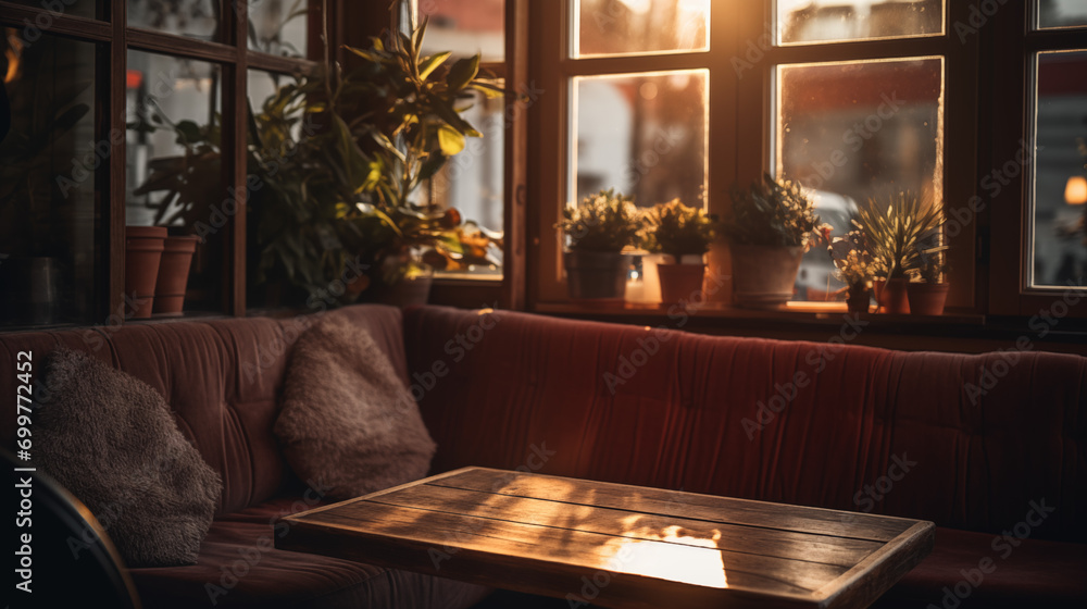 Cozy Cafe Corner with Ambient Light